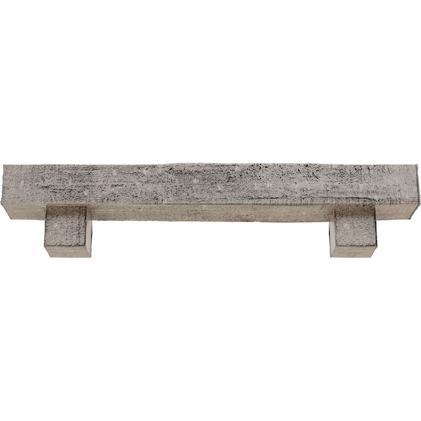 Kit W/ Alamo Corbels, Burnished Pine, 6H  X 8D X 48W Rough Cedar Faux Wood Fireplace ManteL